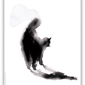 Carte aquarelle Chat