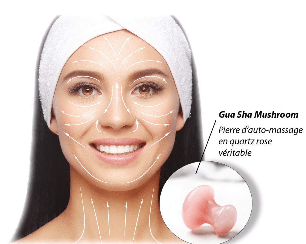 Gua Sha Mushroom pour le massage du visage, l'éclat de la peau, la détente et la beauté naturelle